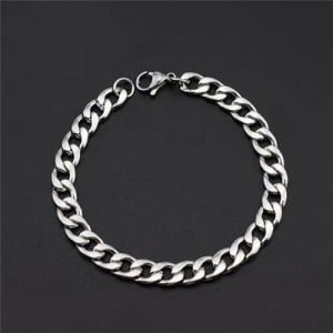 Punk Style Cuban Link Chain Minimalist Design Women/Men Fashion Wholesale Stainless Steel Bracelet