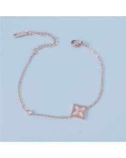 Rose Gold Floral Abstract Popular Stainless Steel Jewelry Wholesale Lady Bracelet