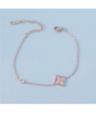 Rose Gold Floral Abstract Popular Stainless Steel Jewelry Wholesale Lady Bracelet