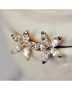 Mini Flower Fashion Ear Studs - Rose Gold