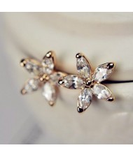 Mini Flower Fashion Ear Studs - Rose Gold