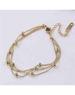 Internet Celebrity Choice Multiple Layers Chains Beads Inlaid Fashion Wholesale Stainless Steel Bracelet