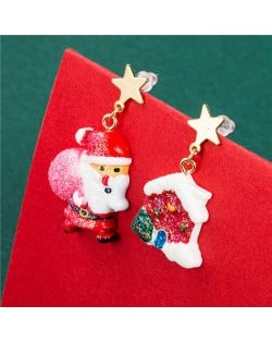 Christmas Jewelry Wholesale Santa Claus with Snow House Classic Combo Fashion Women Costume Earrings