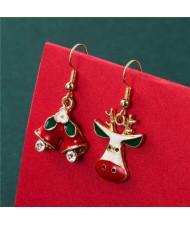Bells and Abstract Design Cute Deer Women Statement Christmas Wholesale Earrrings
