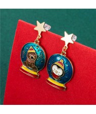 Adorable Penguin and Bear Combo Christmas Fashion Costume Women Wholesale Asymmetric Earrings