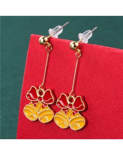 Elegant Style Bowknot Bells Boutique Design Wholesale Christmas Jewelry Fashion Dangle Earrings