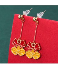 Elegant Style Bowknot Bells Boutique Design Wholesale Christmas Jewelry Fashion Dangle Earrings