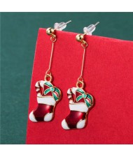 Super Adorable Lucky Socks Unique Design Party Fashion Wholesale Christmas Jewelry Dangle Ear Studs