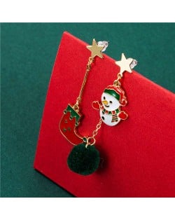 Christmas Socks and Sweet Snowman Combo Western Fashion Women Wholesale Dangle Earrings