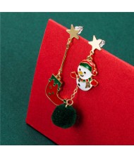 Christmas Socks and Sweet Snowman Combo Western Fashion Women Wholesale Dangle Earrings