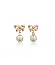 Classic Simple Design White Preal Earrings