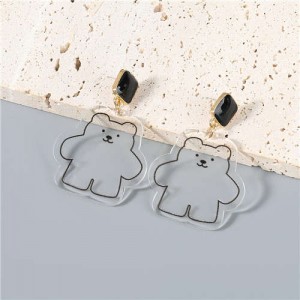 Cute Bear Pendant Design Party Fashion Women Oil-spot Glazed Wholesale Costume Earrings