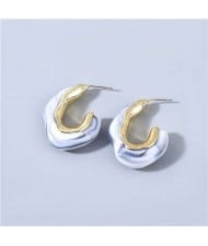 U.S Fashion C-shape Unique Design Vintage Women Wholesale Jewelry Resin Earrings - Gray