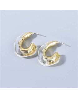 U.S Fashion C-shape Unique Design Vintage Women Wholesale Jewelry Resin Earrings - Transparent