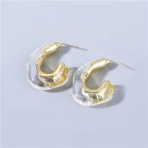 U.S Fashion C-shape Unique Design Vintage Women Wholesale Jewelry Resin Earrings - Transparent