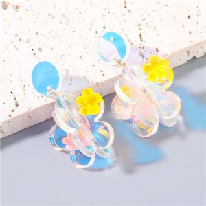 Candy Color Sweet Floral Abstract Design Wholesale Jewelry Party High Fashion Women Dangle Earrings