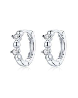 Elegant Design Wholesale 925 Sterling Silver Jewelry Cubic Zirconia Huggie Earrings