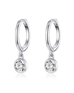 Classic Design Cubic Zirconia Pendant Wholesale 925 Sterling Silver Huggie Hoop Earrings