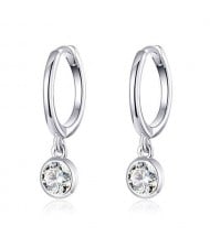 Classic Design Cubic Zirconia Pendant Wholesale 925 Sterling Silver Huggie Hoop Earrings