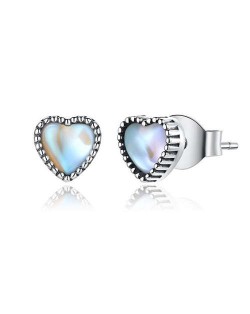 Wholesale 925 Sterling Silver Jewelry Mini Glass Heart Design Women Earrings