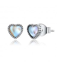 Wholesale 925 Sterling Silver Jewelry Mini Glass Heart Design Women Earrings