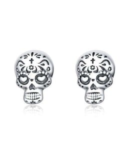 Popular Halloween Jewelry Punk Skull Design Wholesale 925 Sterling Silver Earrings