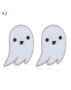 Wholesale Halloween Fashion Jewelry White Ghost Oil-spot Glazed Earrings