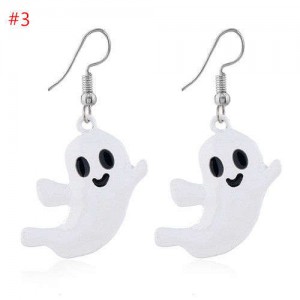Cute Smiling Ghost Modeling Halloween Theme Fashion Resin Earrings