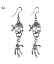 Viking Pirate Skull Design Wholesale Halloween Jewelry Fashion Hook Alloy Earrings