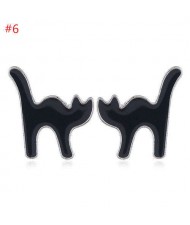 Popular Halloween Theme Black Cat Animal Jewelry Women Statement Earrings