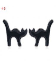 Popular Halloween Theme Black Cat Animal Jewelry Women Statement Earrings