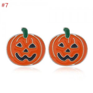 Halloween Classic Pumpkin Design Wholesale Fashion Jewelry Women Ear Studs