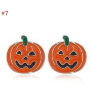 Halloween Classic Pumpkin Design Wholesale Fashion Jewelry Women Ear Studs
