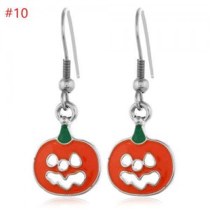 Fashion Halloween Theme Wholesale Jewelry Hollow-out Pumpkin Grimace Statement Hook Earrings