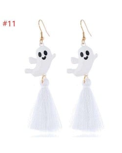 Cute Style White Specter White Tassel Fashion Halloween Jewelry Women Earrings