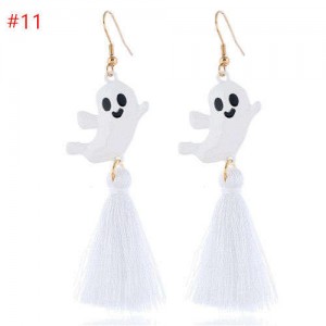 Cute Style White Specter White Tassel Fashion Halloween Jewelry Women Earrings