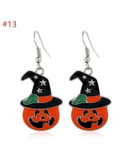 Halloween Series Pumpkin with Hat Design High Fashion Statement Wholesale Earrings