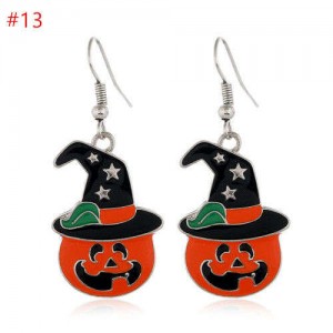Halloween Series Pumpkin with Hat Design High Fashion Statement Wholesale Earrings
