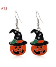 Halloween Series Pumpkin with Hat Design High Fashion Statement Wholesale Earrings