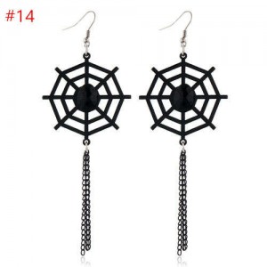 Wholesale Jewerly Spider Web with Long Chain Tassel Halloween Costume Earrings