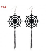 Wholesale Jewerly Spider Web with Long Chain Tassel Halloween Costume Earrings