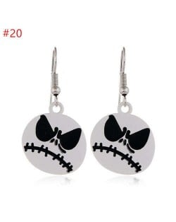 Fearsome Halloween Jewelry Angry White Skull Head Wholesale Fashion Earrings