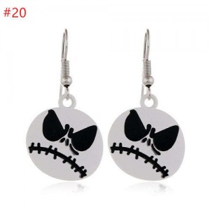 Fearsome Halloween Jewelry Angry White Skull Head Wholesale Fashion Earrings