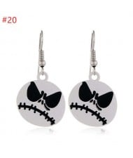 Fearsome Halloween Jewelry Angry White Skull Head Wholesale Fashion Earrings