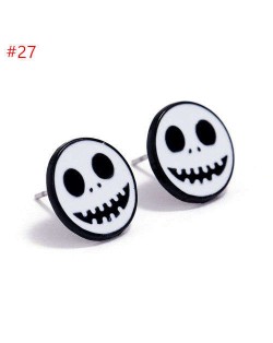 Funny White Little Skull Modeling Halloween Theme Wholesale Jewelry Costume Ear Studs