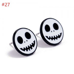Funny White Little Skull Modeling Halloween Theme Wholesale Jewelry Costume Ear Studs