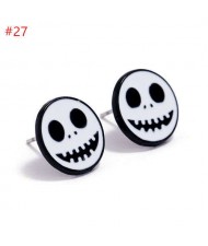 Funny White Little Skull Modeling Halloween Theme Wholesale Jewelry Costume Ear Studs