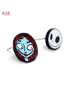 Halloween Horror Series Wholesale Costume Jewelry Witch and Skull Asymmetric Ear Studs