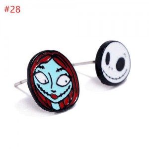 Halloween Horror Series Wholesale Costume Jewelry Witch and Skull Asymmetric Ear Studs