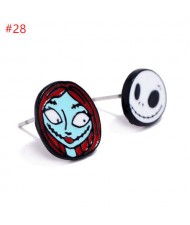 Halloween Horror Series Wholesale Costume Jewelry Witch and Skull Asymmetric Ear Studs